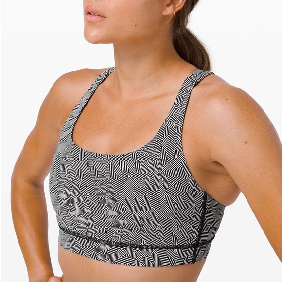 Lululemon Seawheeze 2020 Energy Bra black white 8 - Picture 1 of 5